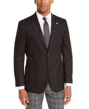 Nautica Mens Slim fit Sport Coat Blazer 38 S Black Solid Stretch