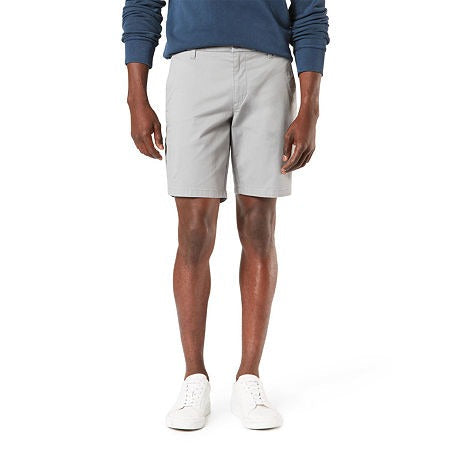 Dockers Mens Regular fit Casual Shorts 38 Light Grey Solid Stretch