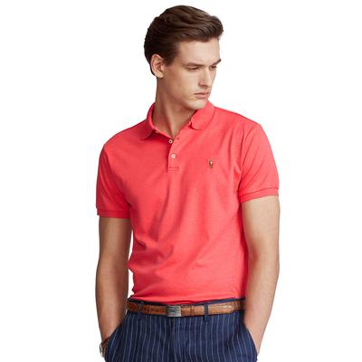 Polo Ralph Lauren Mens Custom Slim Fit Polo Shirt Rosette Heather Red Small