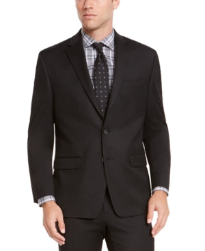 Izod Mens Classic fit Suit Jacket Blazer 46 R Black Solid