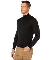 Canali Mens Quarter Zip Wool Sweater EU 50 US 40 Black