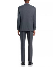 Hart Schaffner Marx Mens Wool New York 2 Piece Suit 44 R / 38 Waist Gray Solid