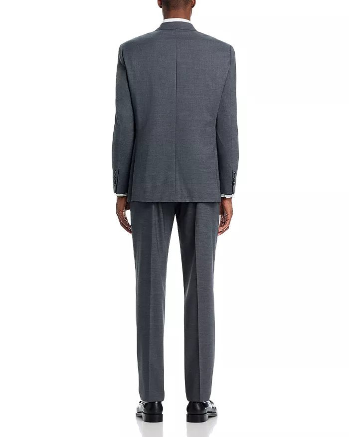 Hart Schaffner Marx Mens Wool New York 2 Piece Suit 44 R / 38 Waist Gray Solid