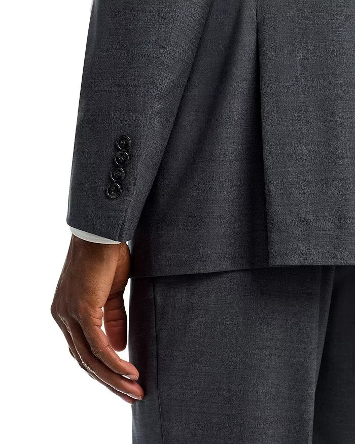 Hart Schaffner Marx Mens Wool New York 2 Piece Suit 44 R / 38 Waist Gray Solid