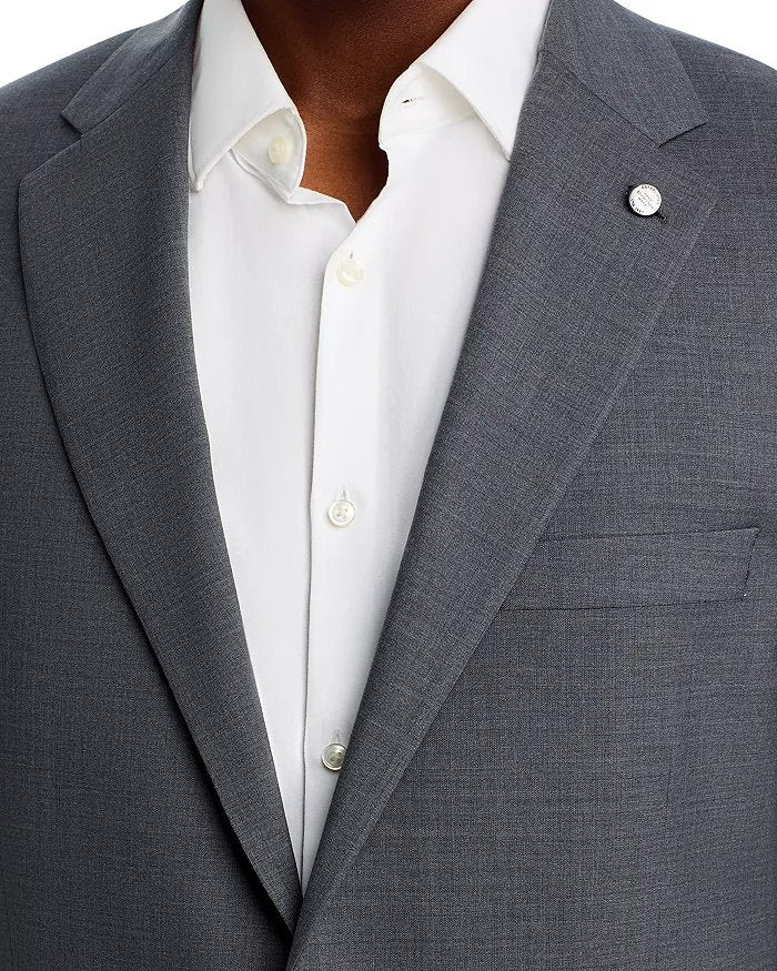 Hart Schaffner Marx Mens Wool New York 2 Piece Suit 44 R / 38 Waist Gray Solid