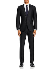 Hugo Boss Mens Slim fit 2 Piece Suit 40 R / 32 Waist Black Solid Stretch