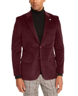 Nautica Mens Brielle Corduroy Sport Coat Blazer Red 44R