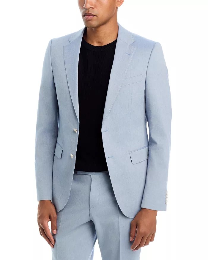 Hugo Boss Mens Extra Slim fit  Cotton Suit Jacket Blazer 44 R Blue