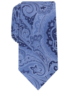 Tasso Elba Mens Cavour Paisley Tie Navy Blue Necktie