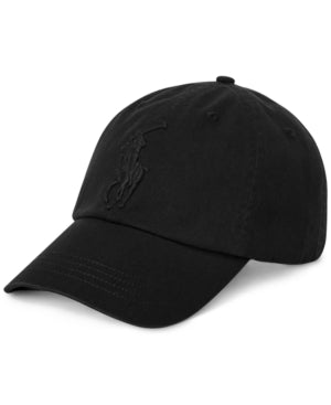 Polo Ralph Lauren Men's Big Pony Chino Baseball Hat Cap Black