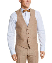 Bar Iii Mens Slim fit Suit Jacket Blazer 40 S Beige Striped Linen