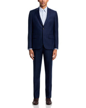 Paul Smith Mens Soho Extra Slim fit Suit 46 R Pants 38 Navy Blue Sharkskin