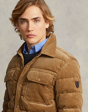 Polo Ralph Lauren Men's Quilted Corduroy Down Jacket Large Tan / Light Brown