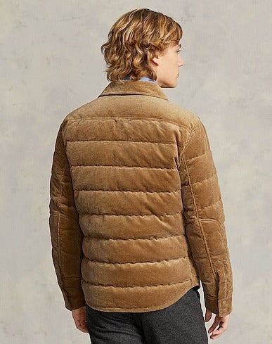 Polo Ralph Lauren Men's Quilted Corduroy Down Jacket Large Tan / Light Brown
