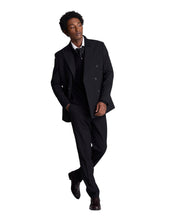 Kenneth Cole Mens Slim Double Breasted 2 Piece Suit 36 S Waist 29 Black Striped