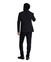 Kenneth Cole Mens Slim Double Breasted 2 Piece Suit 36 S Waist 29 Black Striped