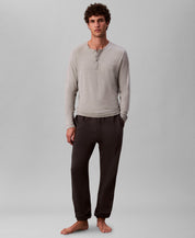 Calvin Klein Mens Henley Sleep Shirt Gray Heather Large