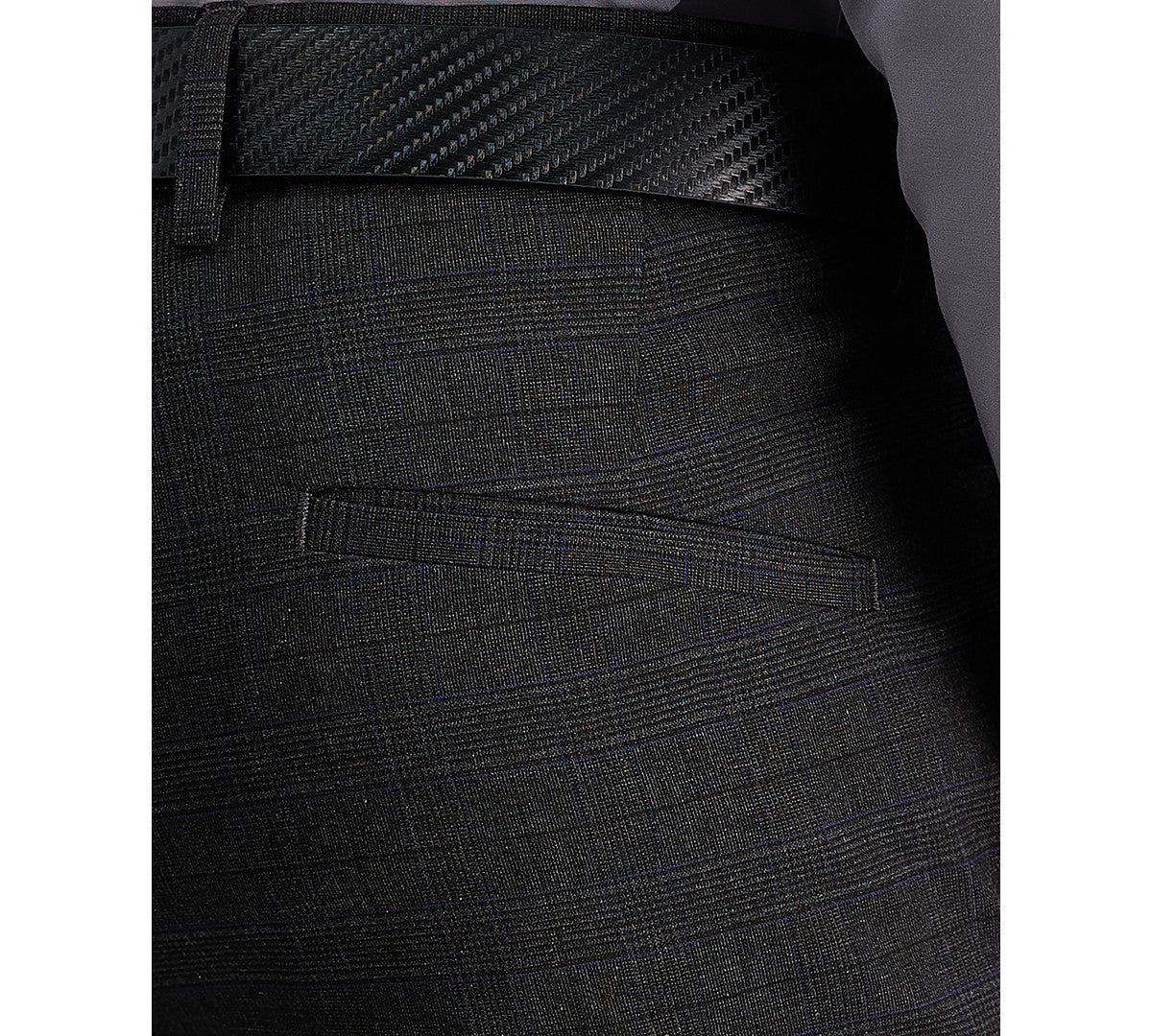 Kenneth Cole Reaction Mens Slim fit Dress Pants 38 / 32 Charcoal Grey Plaid