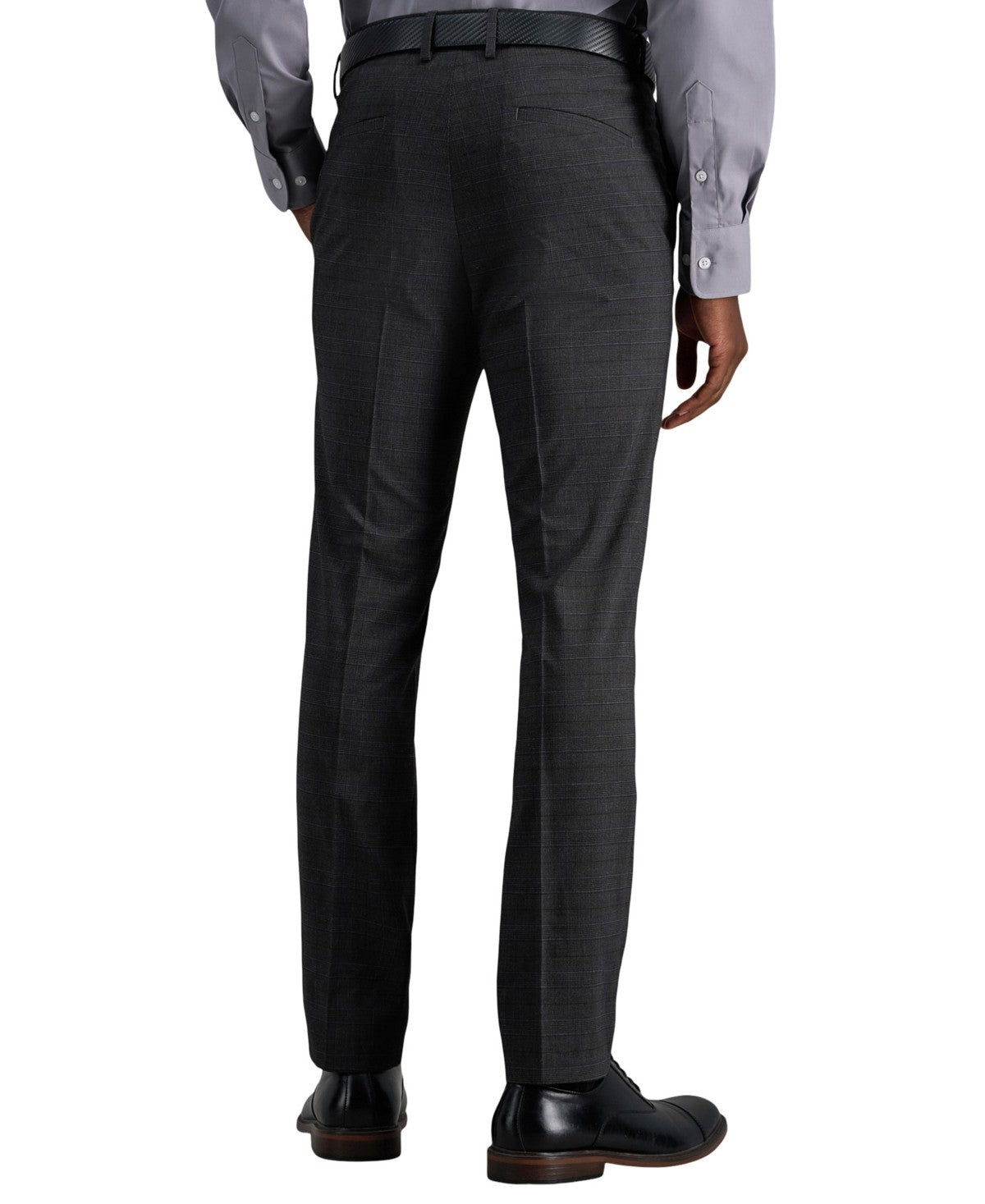 Kenneth Cole Reaction Mens Slim fit Dress Pants 38 / 32 Charcoal Grey Plaid
