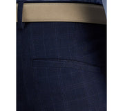 Kenneth Cole Mens Slim fit Dress Pants 31 / 30 Navy Blue Plaid