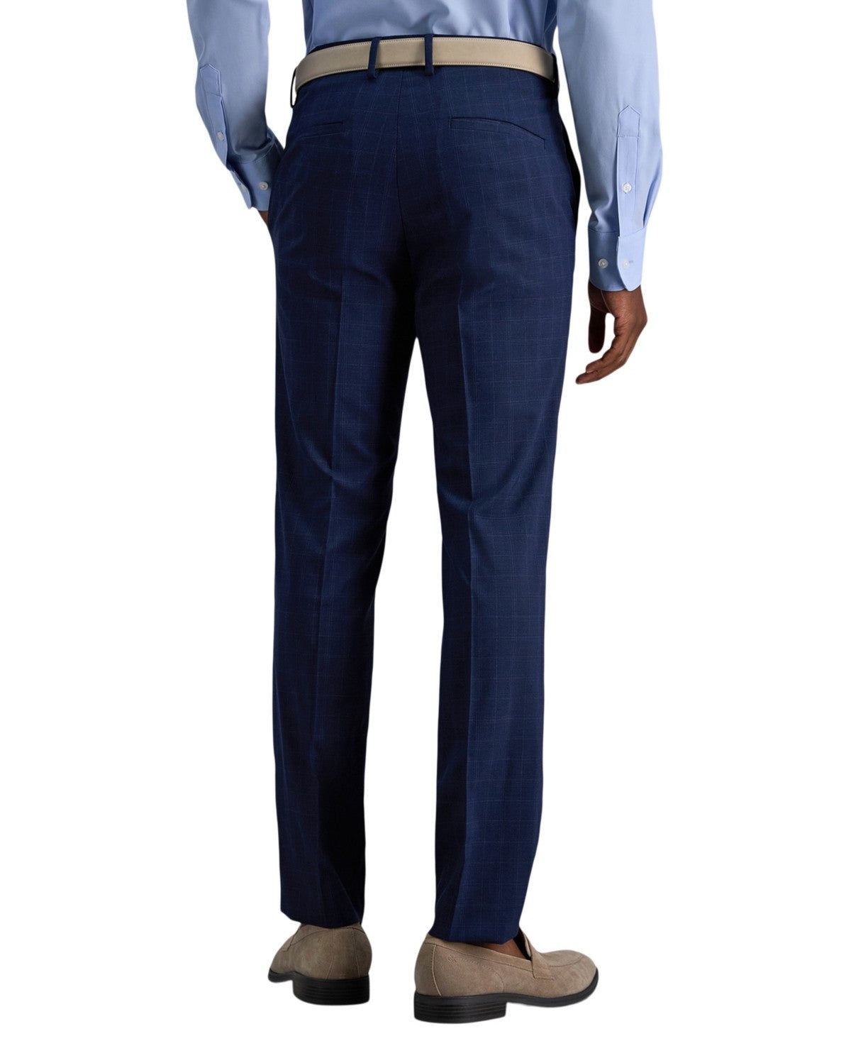 Kenneth Cole Mens Slim fit Dress Pants 31 / 30 Navy Blue Plaid