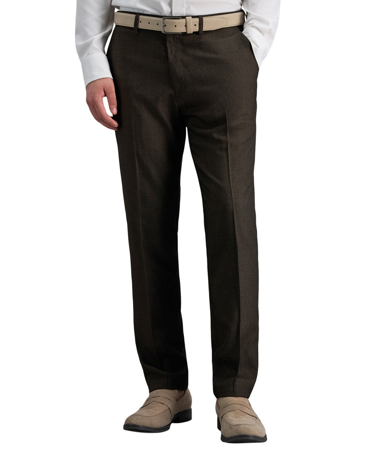 Kenneth Cole Mens Slim fit Dress Pants 33 / 30 Brown Solid