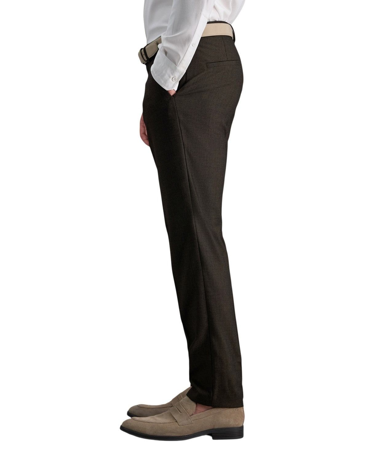 Kenneth Cole Mens Slim fit Dress Pants 33 / 30 Brown Solid