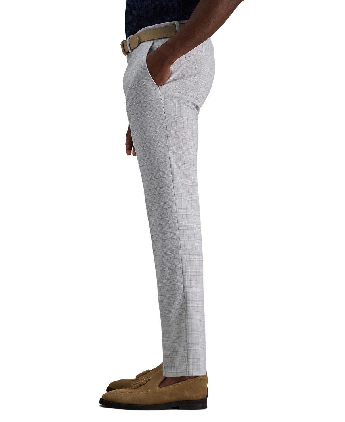 Kenneth Cole Reaction Mens Slim fit Dress Pants 34 / 29 Grey Plaid
