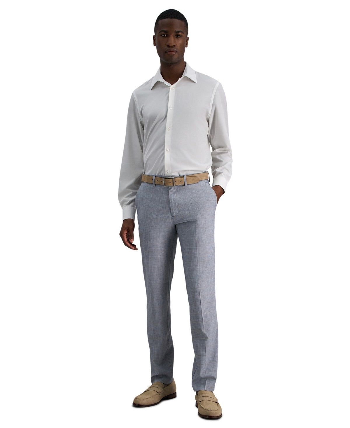 Kenneth Cole Reaction Mens Slim fit Dress Pants 34 / 29 Light Blue Solid