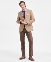 Nautica Mens Modern fit Cotton Corduroy Sport Coat Blazer 40 L Beige Tan Solid