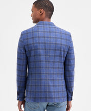 Nautica Mens Modern fit Sport Coat Blazer 38 R Blue Plaid