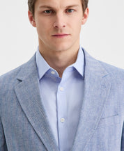 Nautica Mens Modern fit Linen Cotton Sport Coat Blazer 42 S Blue Herringbone