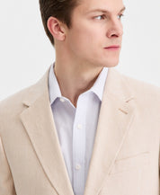 Nautica Mens Modern fit Linen Sport Coat Blazer 46 R Tan Herringbone