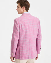 Nautica Mens Modern fit Linen Sport Coat Blazer 46 R Pink Plaid