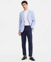 Nautica Mens Modern fit Sport Coat Blazer 46 R Blue Solid Stretch