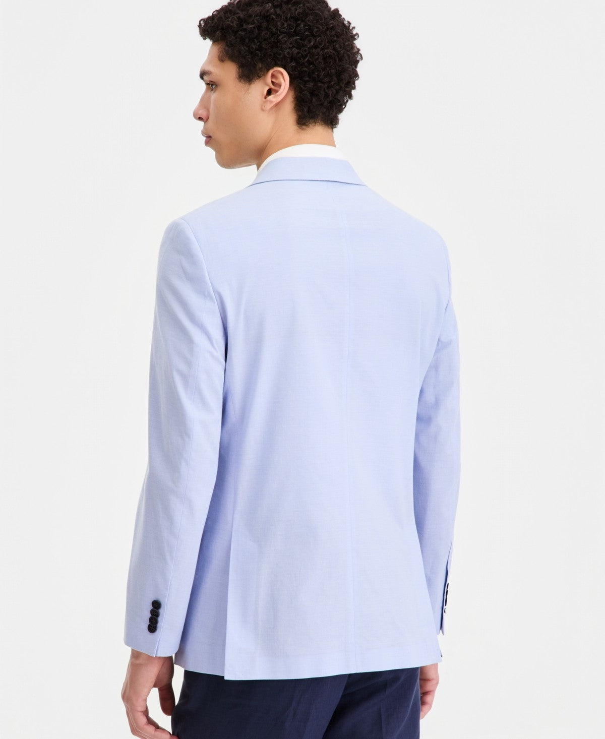 Nautica Mens Modern fit Sport Coat Blazer 46 R Blue Solid Stretch