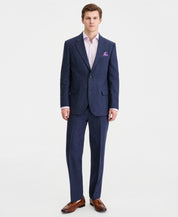 Nautica Mens Modern fit Linen 2 Piece Suit 46 L Pants 40 / 34 Blue Solid