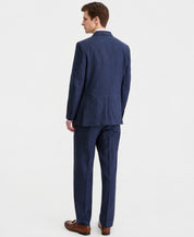 Nautica Mens Modern fit Linen  Cotton 2 Piece Suit 42 R Pants 38 / 32 Blue Solid