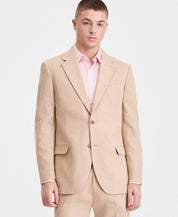 Nautica Mens Modern fit Linen  Cotton 2 Piece Suit 46 R Pants 40 / 32 Tan Beige