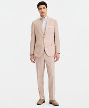 Nautica Mens Modern fit 2 Piece Suit 44 L Pants 38 / 34 Tan Solid