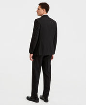 Nautica Mens Modern fit 2 Piece Suit 48 R Pants 42 / 32 Black Striped