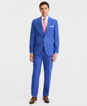 Nautica Mens Modern fit 2 Piece Suit 46 R Pants 40 / 32 Blue Plaid Solid