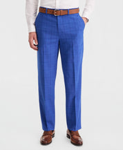Nautica Mens Modern fit 2 Piece Suit 46 R Pants 40 / 32 Blue Plaid Solid