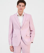 Vince Camuto Mens Slim fit Sport Coat Blazer 44 L Pink Sharkskin