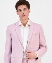 Vince Camuto Mens Slim fit Sport Coat Blazer 46 R Pink Sharkskin