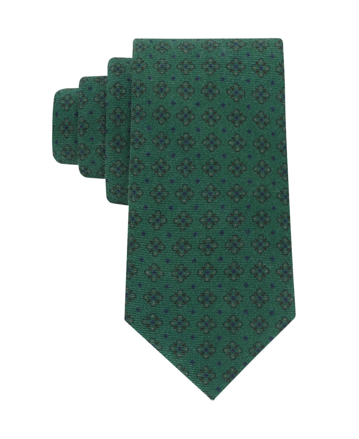Tommy Hilfiger Mens Hayden Neat Print Neck Tie Hunter Green
