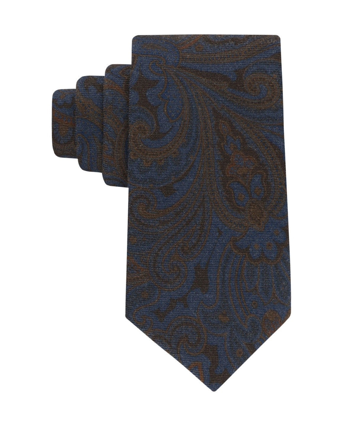 Tommy Hilfiger Mens Hadley Paisley Print Neck Tie Brown