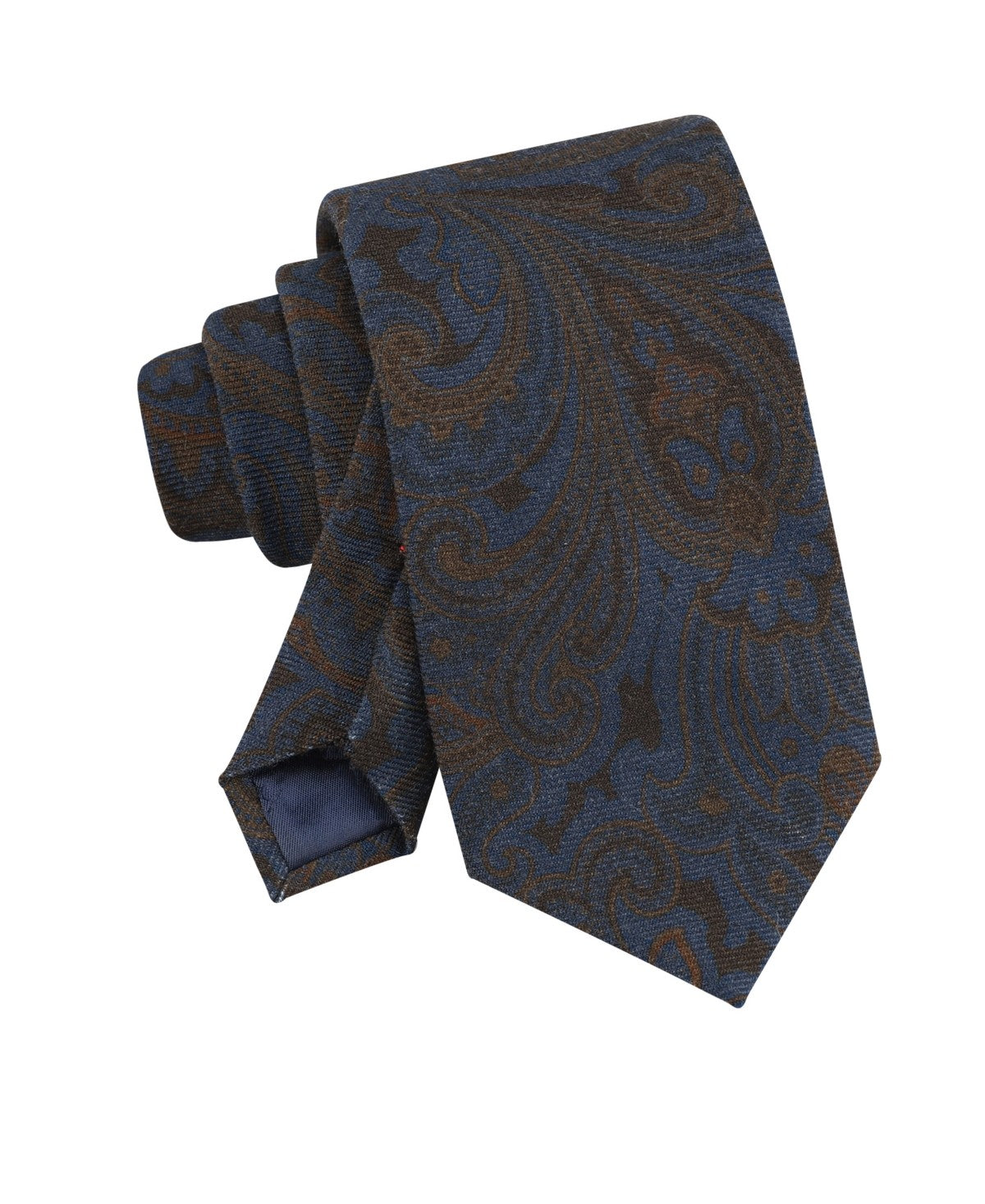 Tommy Hilfiger Mens Hadley Paisley Print Neck Tie Brown