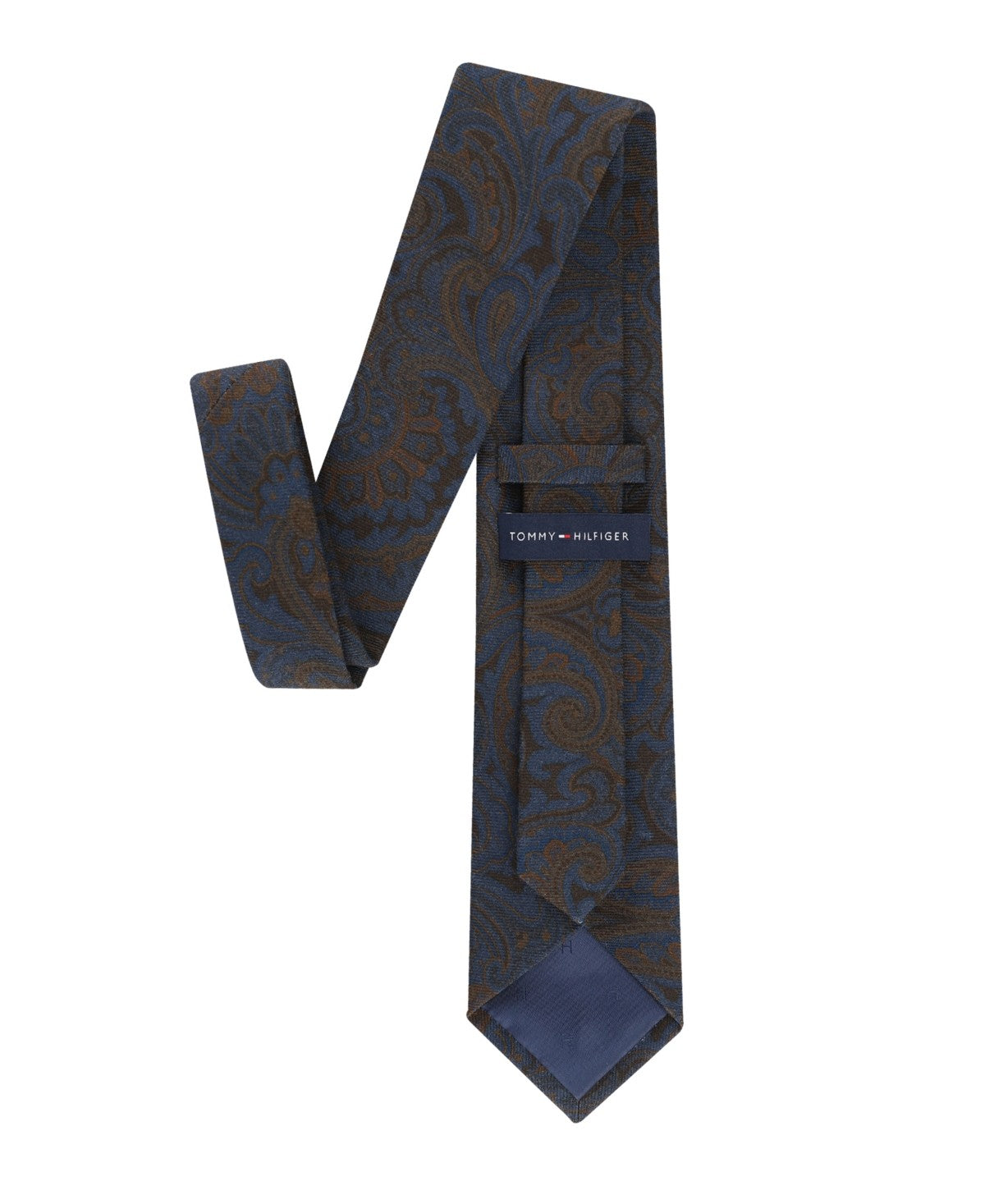 Tommy Hilfiger Mens Hadley Paisley Print Neck Tie Brown