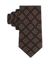 Tommy Hilfiger Mens Holden Medallion Print Neck Tie Brown